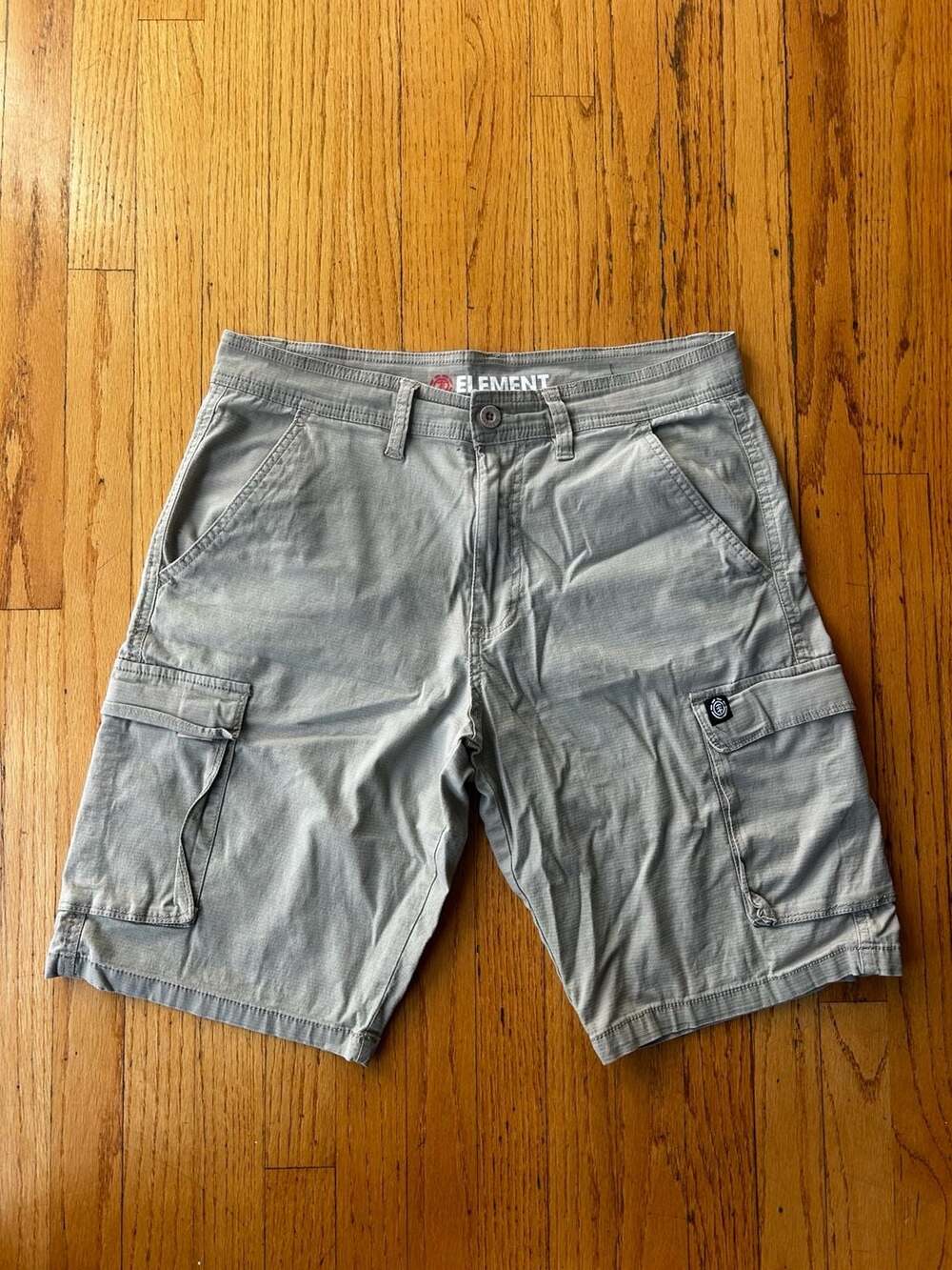 Element Men's Gray Cargo Shorts Size 30 Slim Fit